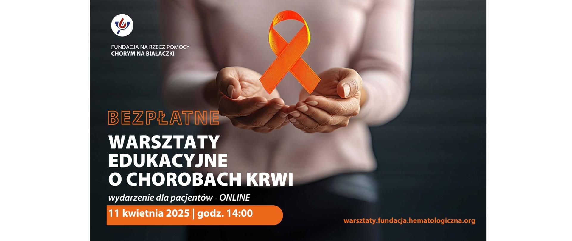 Grafika zawiera plakat informujący o bezpłatnych warsztatach edukacyjnych. 