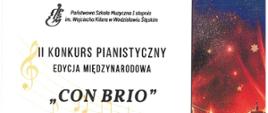 Dyplom wyróżnienia Franciszka Podsiadły w drugim Międzynarodowym Konkursie Pianistycznym w Wodzisławiu Śląskim w dniach od jedenastego do dwunastego maja dwa tysiące dwudziestego szóstego roku