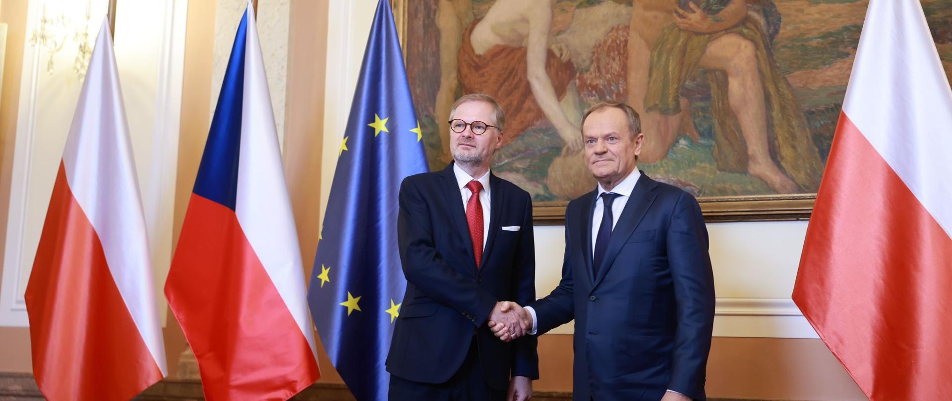 Návštěva premiéra Donalda Tuska v Praze. Jednání předsedů vlád zemí Visegrádské skupiny