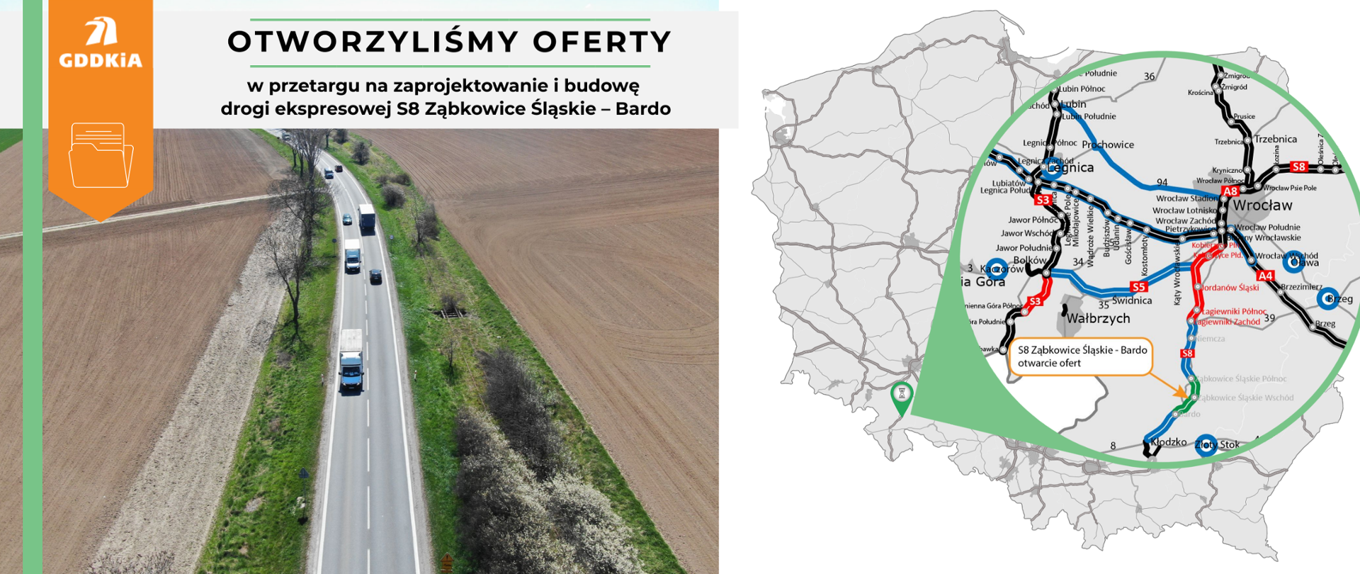 S8 odc. Ząbkowice Śląskie - Bardo - otwarcie ofert