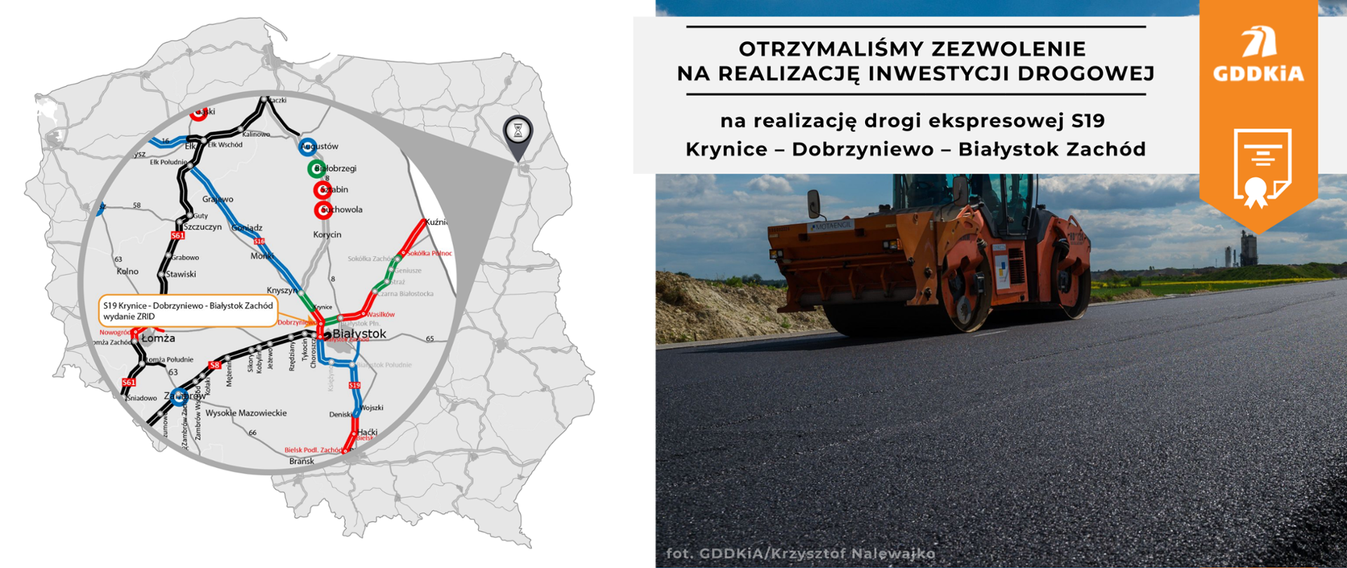 Infografika dot. wydania ZRID dla S19 Krynice - Dobrzyniewo Białystok Zachód