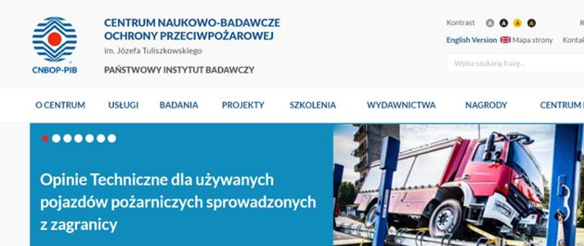 Pojazd straży pożarnej podczas badania technicznego