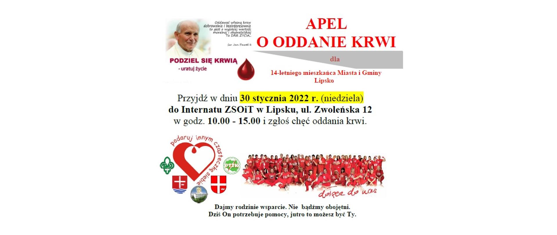 Apel o oddanie krwi