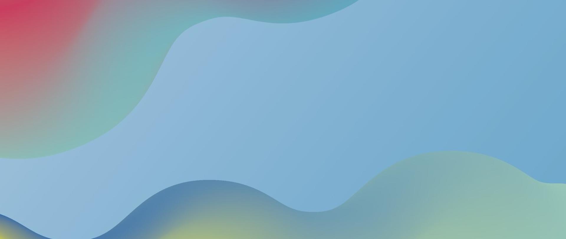 Grafika przedstawiające fale w kilku kolorach. Dominującymi kolorami jest niebieski, czerwony, zielony, które przechodzą w siebie gradientem.