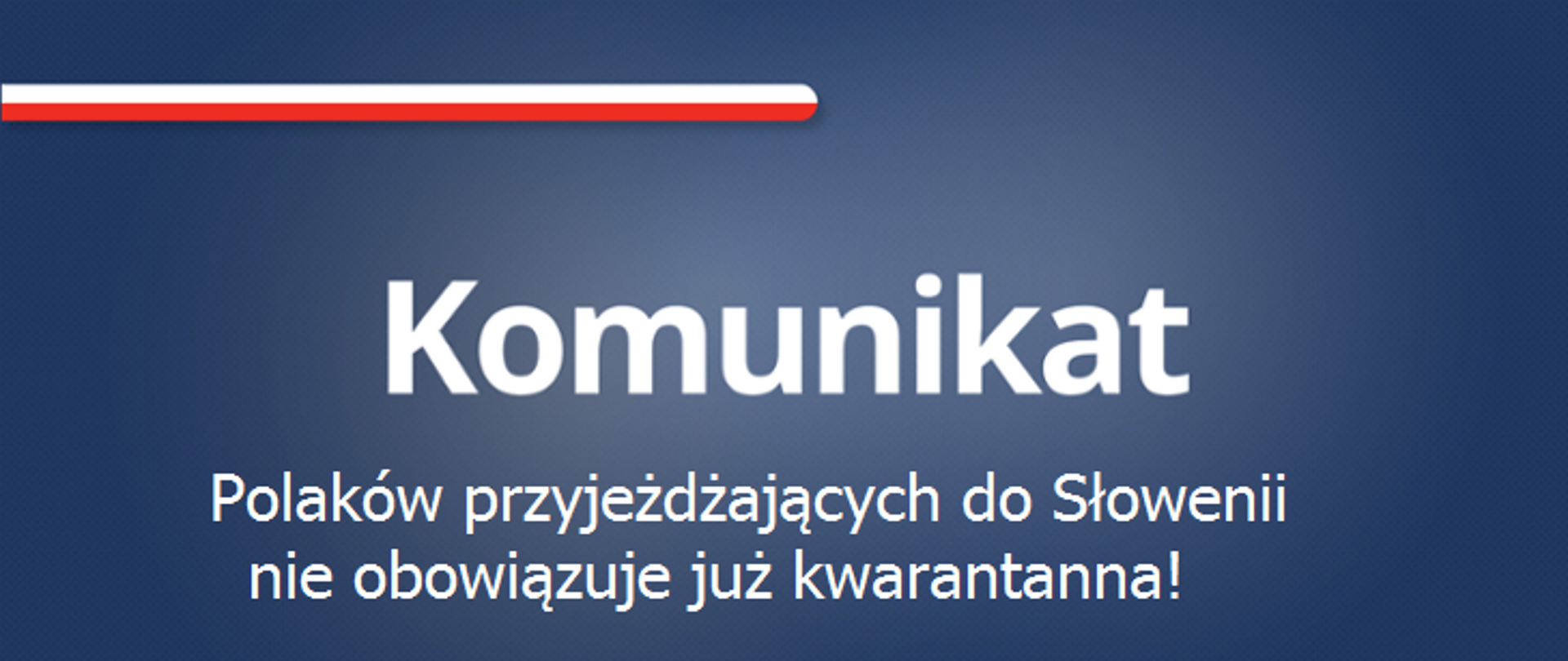 Komunikat zniesienie obowiązku kwarantanny