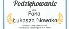 Podziękowania dla funkcjonariusza KP PSP w Ostródzie ogn. Łukasza Nowaka