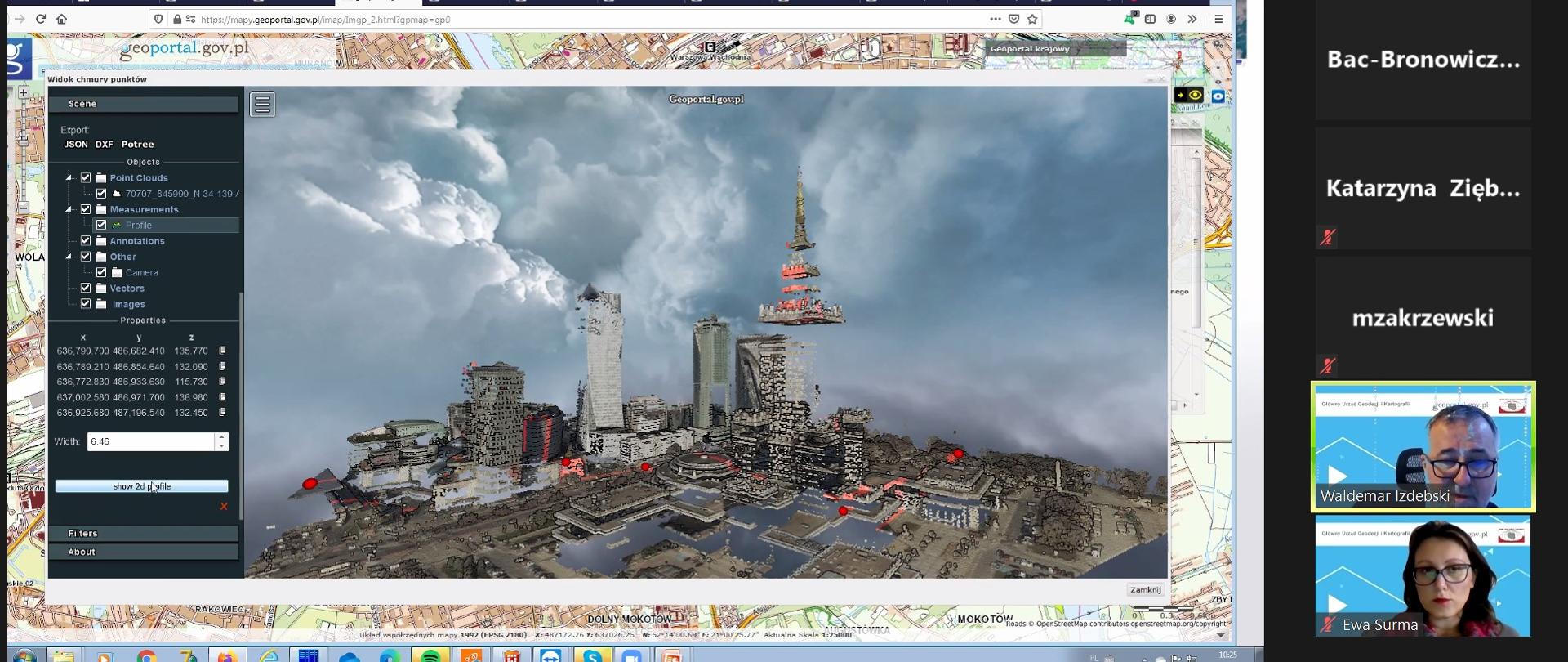 Zrzut ekranu z aplikacji ZOOM (programu do prowadzenia telekonferencji). 