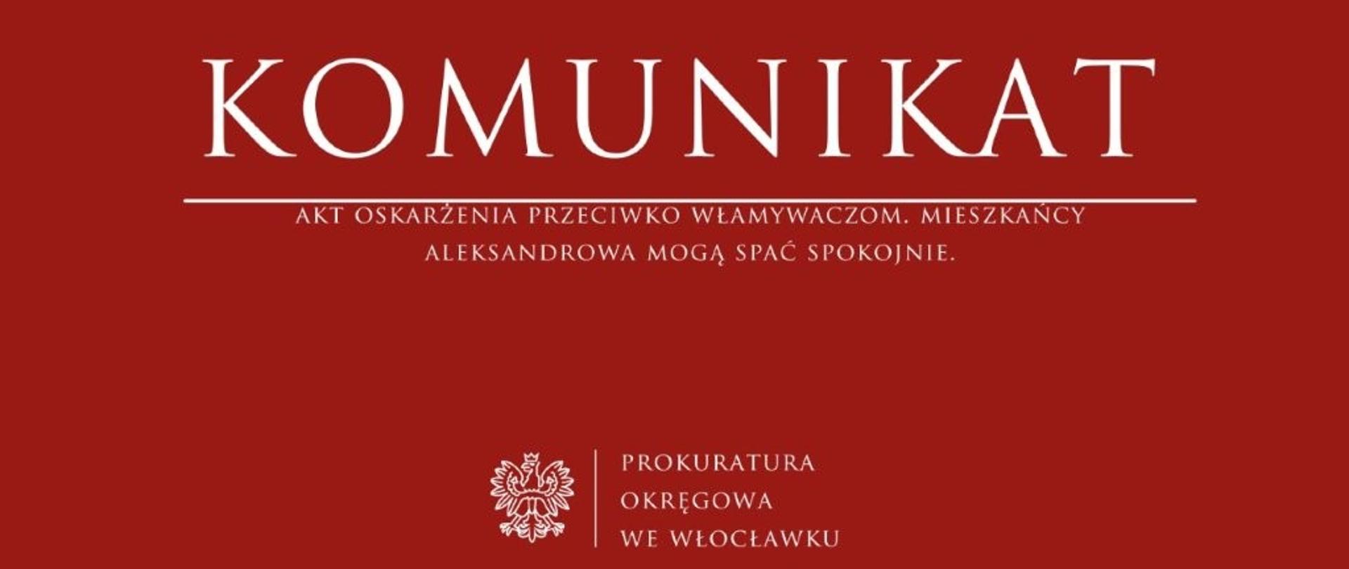 Komunikat Prokuratury Rejonowej w Aleksandrowie Kujawskim