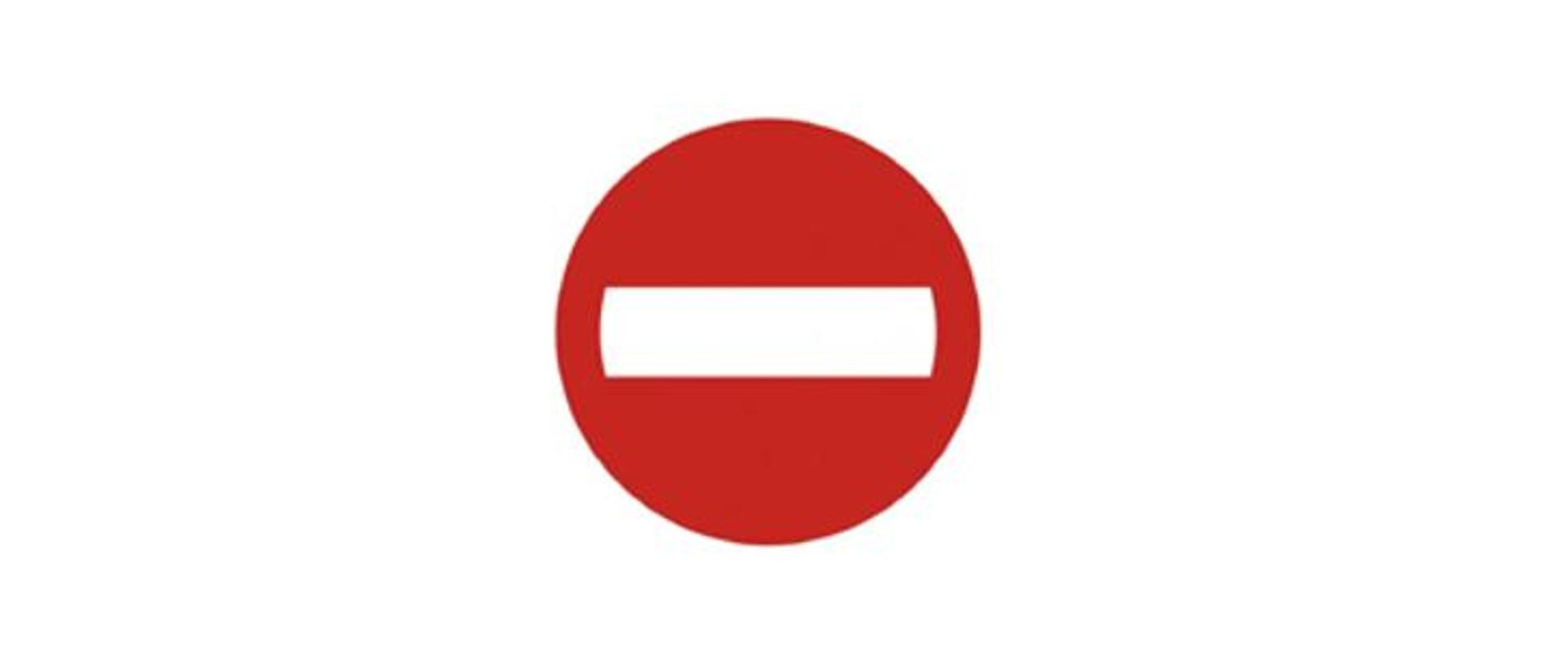 Zdjęcie pokazujące znak drogowy zakaz wjazdu, które symbolizuje zakaz wejścia dla terroryzmu