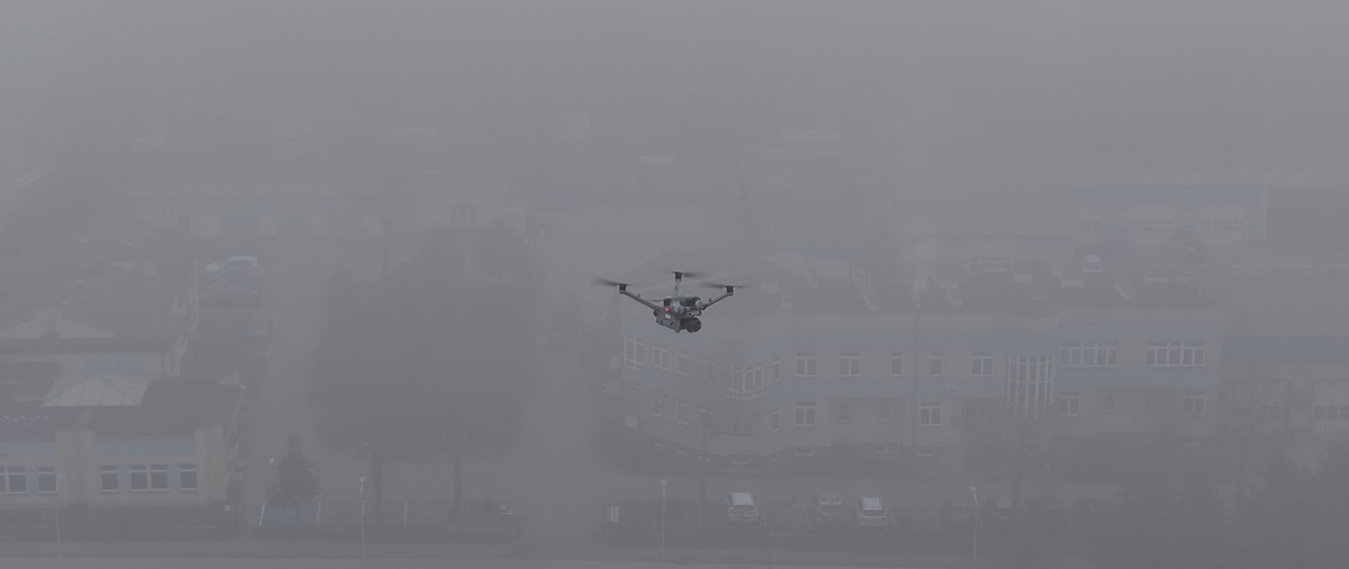 Dron nad KP PSP w Ełku