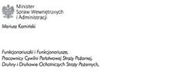 Zdjęcie zawiera życzenia Ministra Spraw Wewnętrznych i Administracji