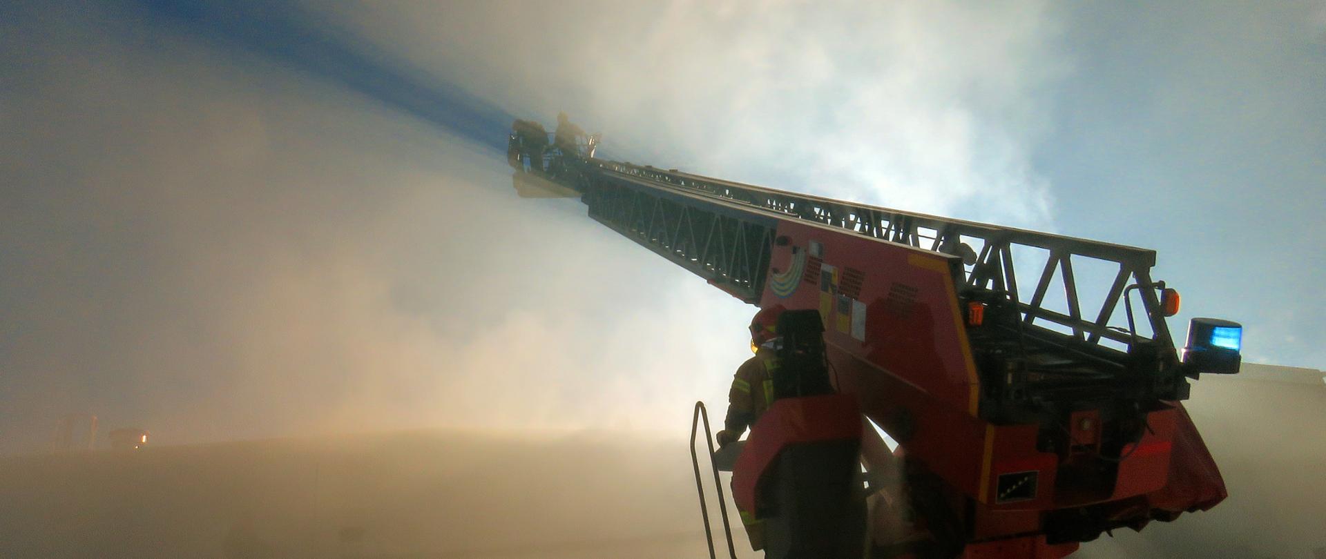 Ćwiczenia na terenie zielonogórskiej Elektrociepłowni - drabina do nieba