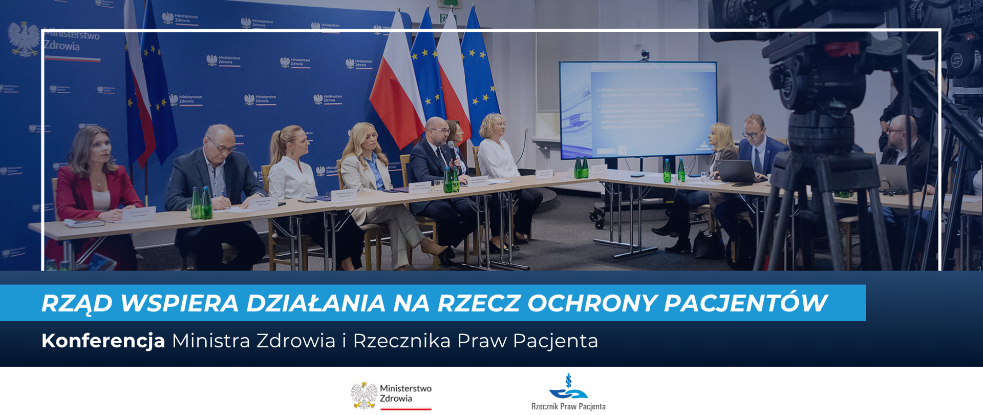 Od lewej: prof. dr hab. n. o zdr. Urszula Religioni oraz prof. dr hab. med. Jacek Jassem. wiceminister zdrowia Katarzyna Kęcka, Jolanta Sobierańska-Grenda, , Rzecznik Praw Pacjenta Bartłomiej Chmielowiec, dr hab. n. med. Małgorzata Chlabicz, prof. dr hab. n. med. Anna Raciborska. 