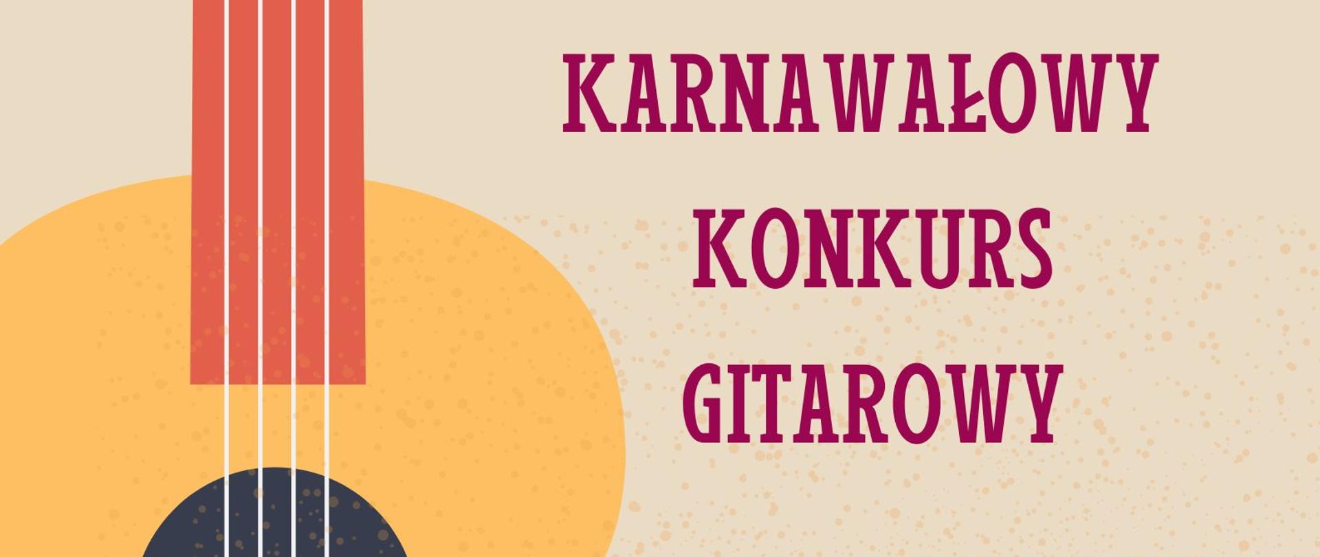 Plakat przedstawia żółtą gitarę na beżowym tle