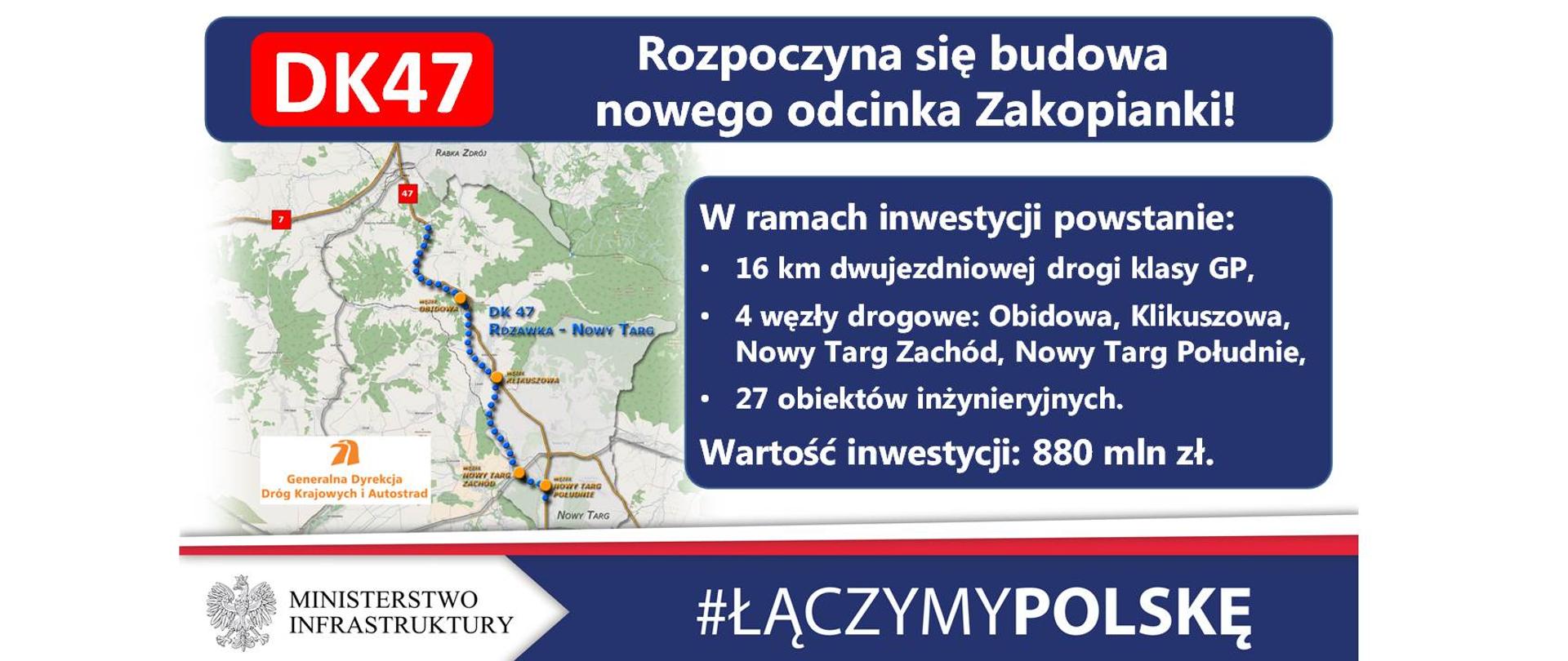 Rozpoczyna się budowa dwujezdniowej drogi z Rdzawki do Nowego Targu - infografika