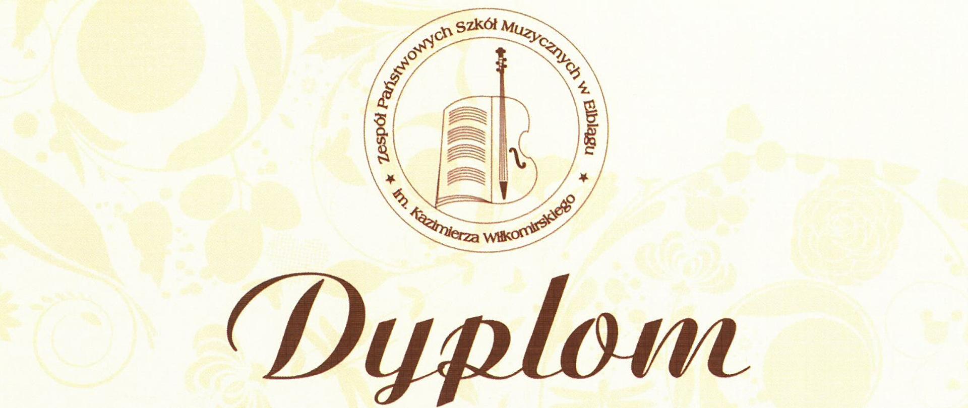 Dyplom: Od góry - logo szkoły muzycznej w Elblągu, poniżej - Dyplom Maciej Stencel - Zespół Szkół Muzycznych w Gdańsku-Wrzeszczu - nauczyciel p.Agnieszka Kotuk-Pozorska - III miejsce w Międzynarodowym Konkursie Instrumentów Smyczkowych - skrzypce- grupa I. Poniżej podpisy jury oraz dyrektora szkoły.