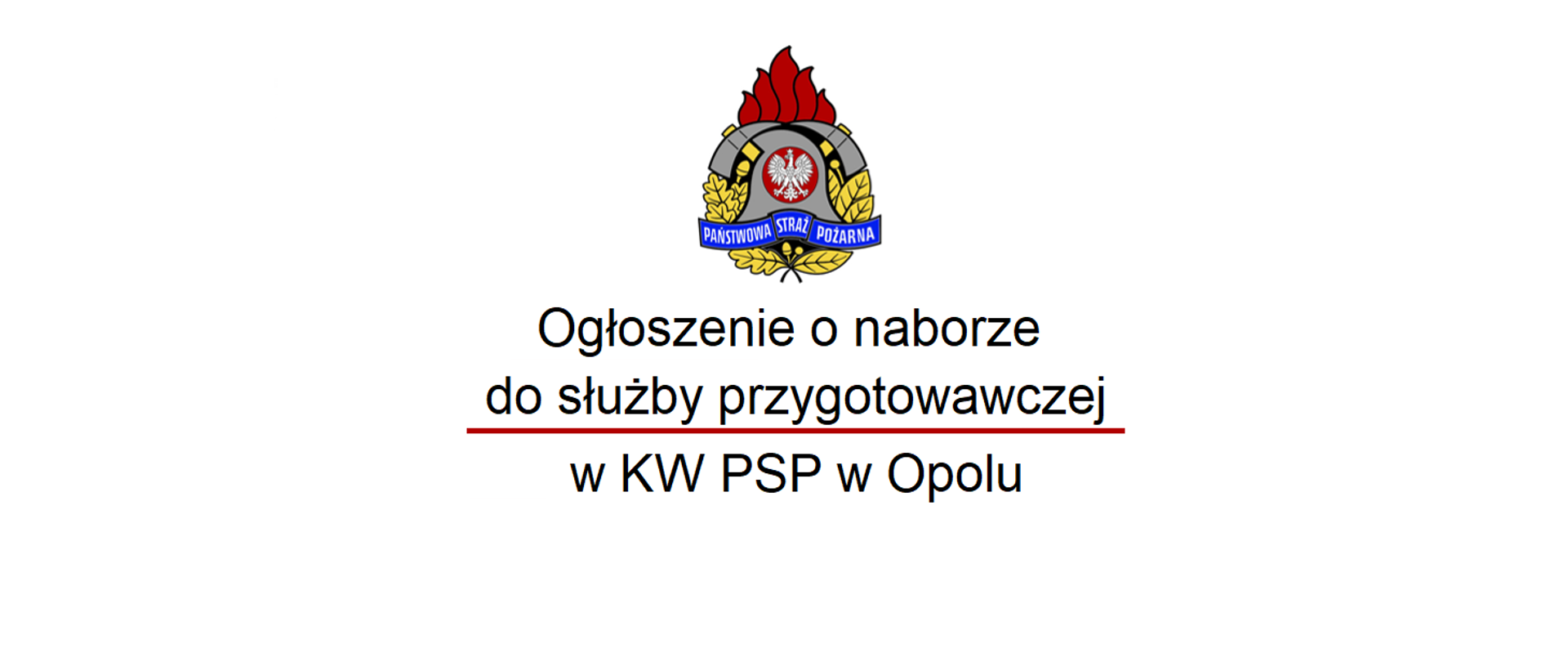 Ogłoszenie o naborze do służby przygotowawczej w KW PSP w Opolu.