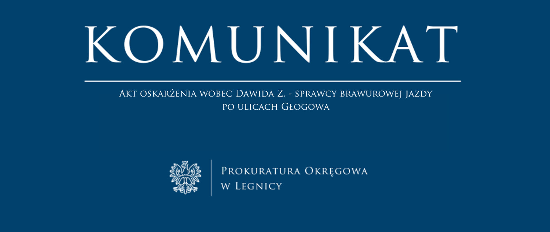 Akt oskarżenia wobec Dawida Z. - sprawcy brawurowej jazdy po ulicach Głogowa