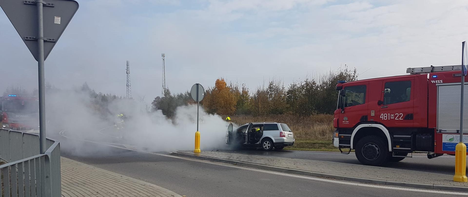 zadymiony pojazd oraz JOP 