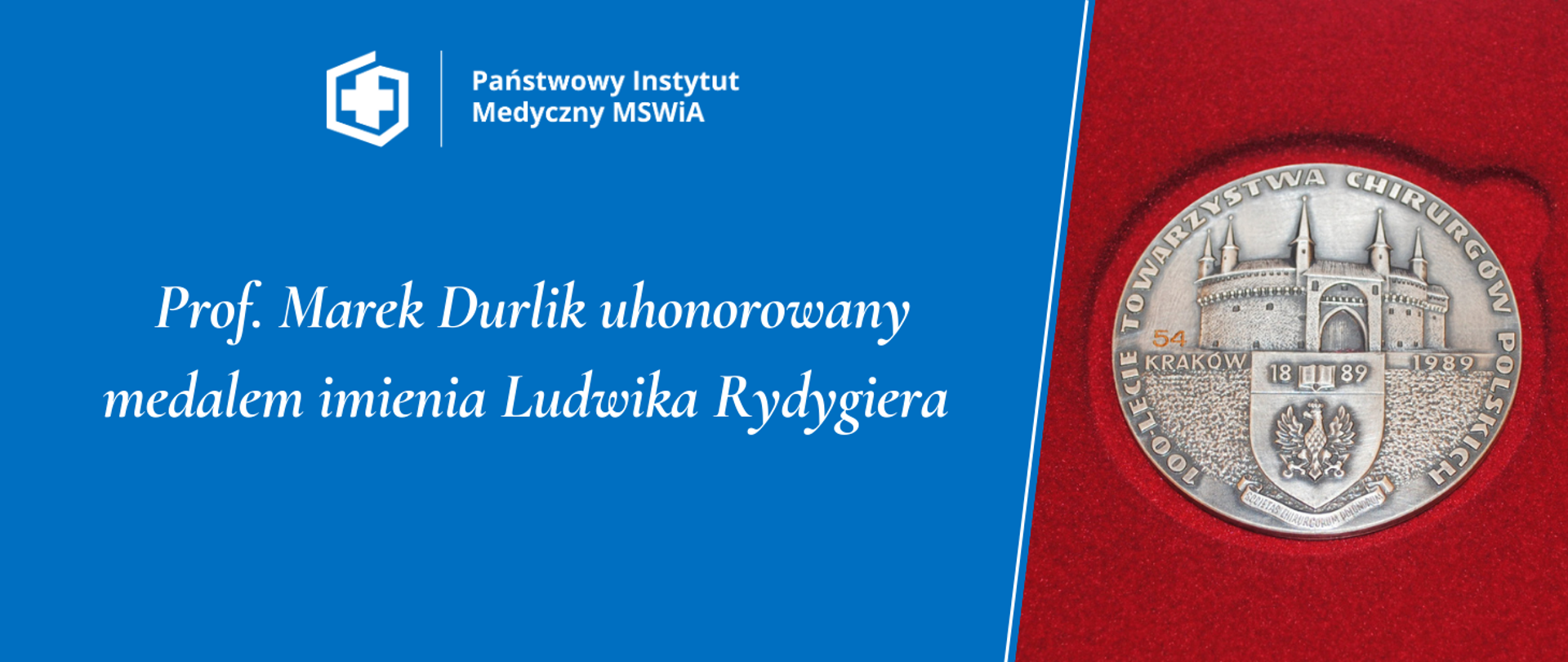 Prof. Marek Durlik uhonorowany medalem imienia Ludwika Rydygiera