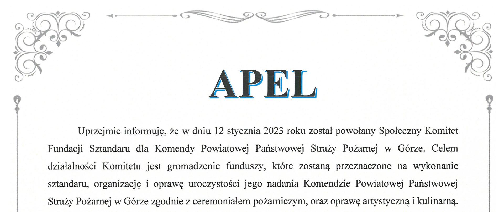 Apel ws. sztandaru