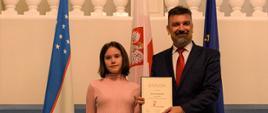 Wręczenie nagród i dyplomów młodzieży polonijnej w Ambasadzie RP w Taszkencie
