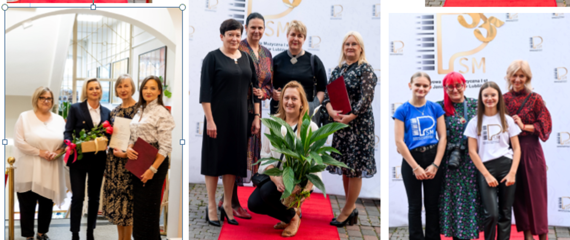 Pani Dyrektor Sonia Wachowska i Wicedyrektor Barbara Kosytorz wraz z zaproszonymi gośćmi podczas Jubileuszu Państwowej Szkoły Muzycznej I st. w Lublińcu