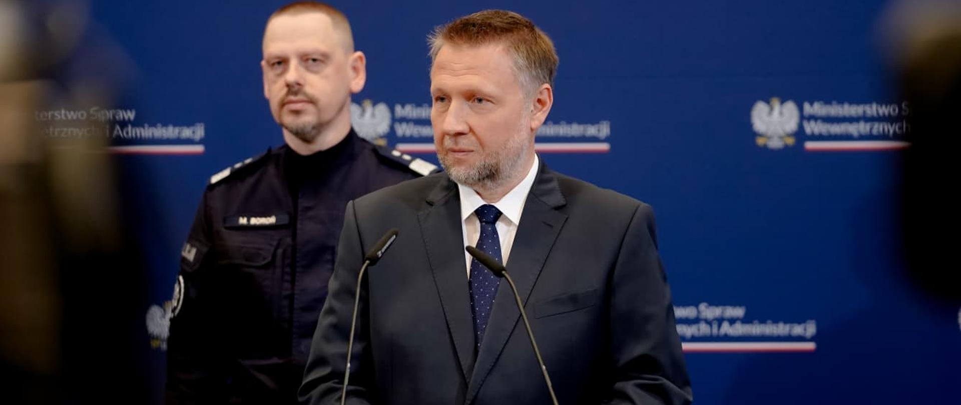 Konferencja prasowa ministra Marcina Kierwińskiego oraz ministra Tomasza Siemoniaka w sprawie zabójstwa w Białej Podlaskiej
