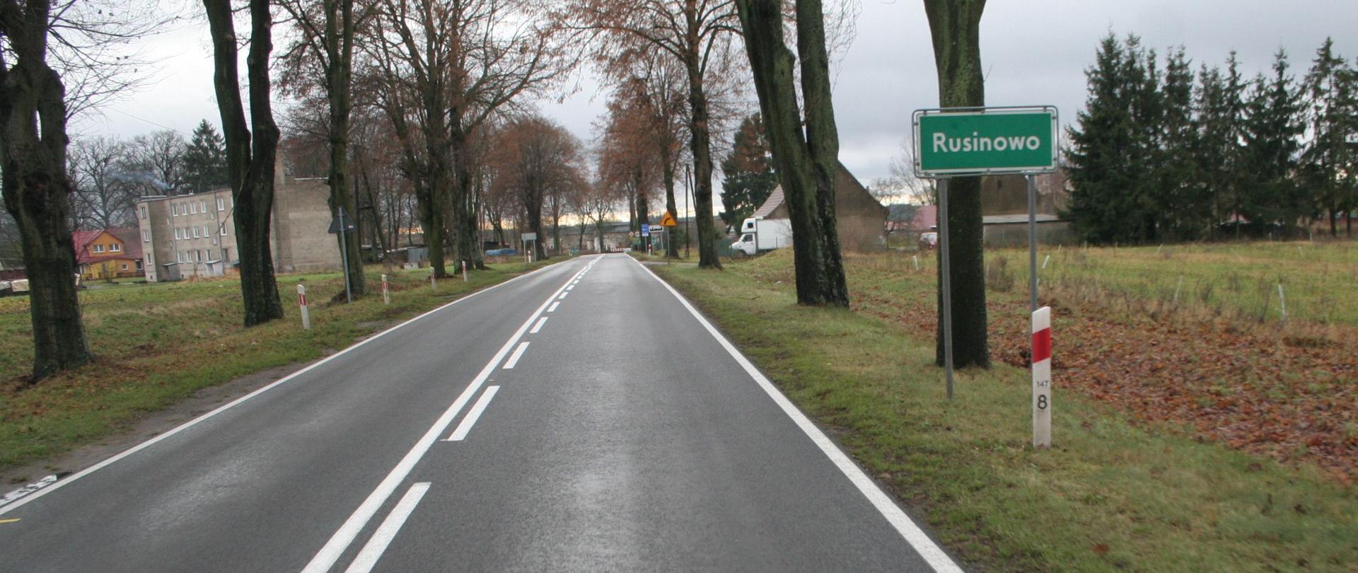 Wjazd do m. Rusinowo na DK22