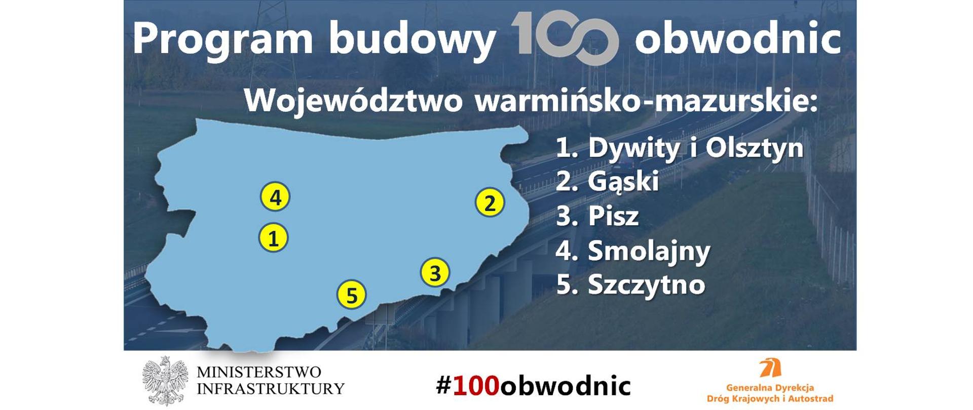 Województwo warmińsko-mazurskie - 100 obwodnic