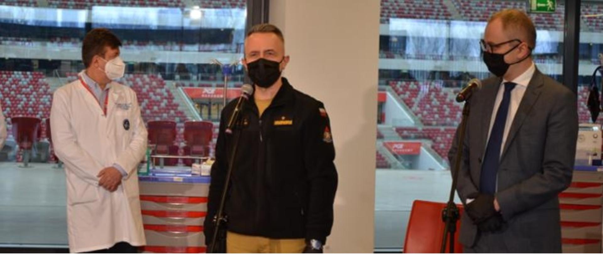 Inauguracja procesu szczepień służb mundurowych na PGE Narodowym