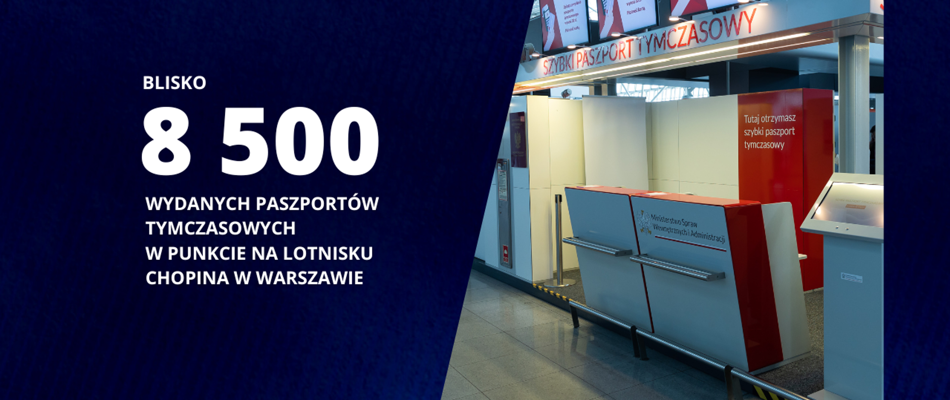 Grafika dotycząca punktu paszportowego - blisko 8 500 wydanych paszportów tymczasowych