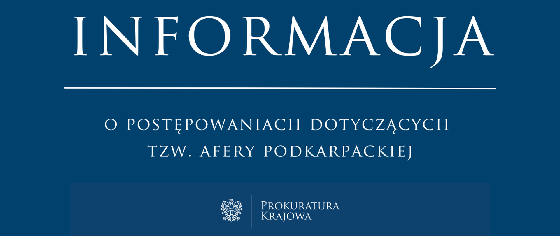 inf o postępowaniach dotyczących tzw. afery podkarpackiej