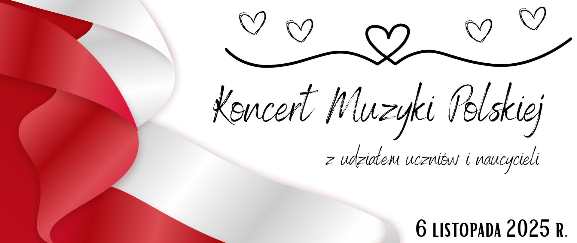 Plakat „Koncert Muzyki Polskiej” – 6 listopada 2025, godz. 17:00, PSM w Szczecinku.