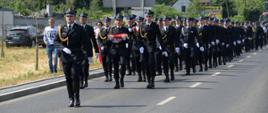 Poczet Flagowy KP PSP w Gryficach w asyscie Zachodniopomorskiej Kompanii Honorowej PSP