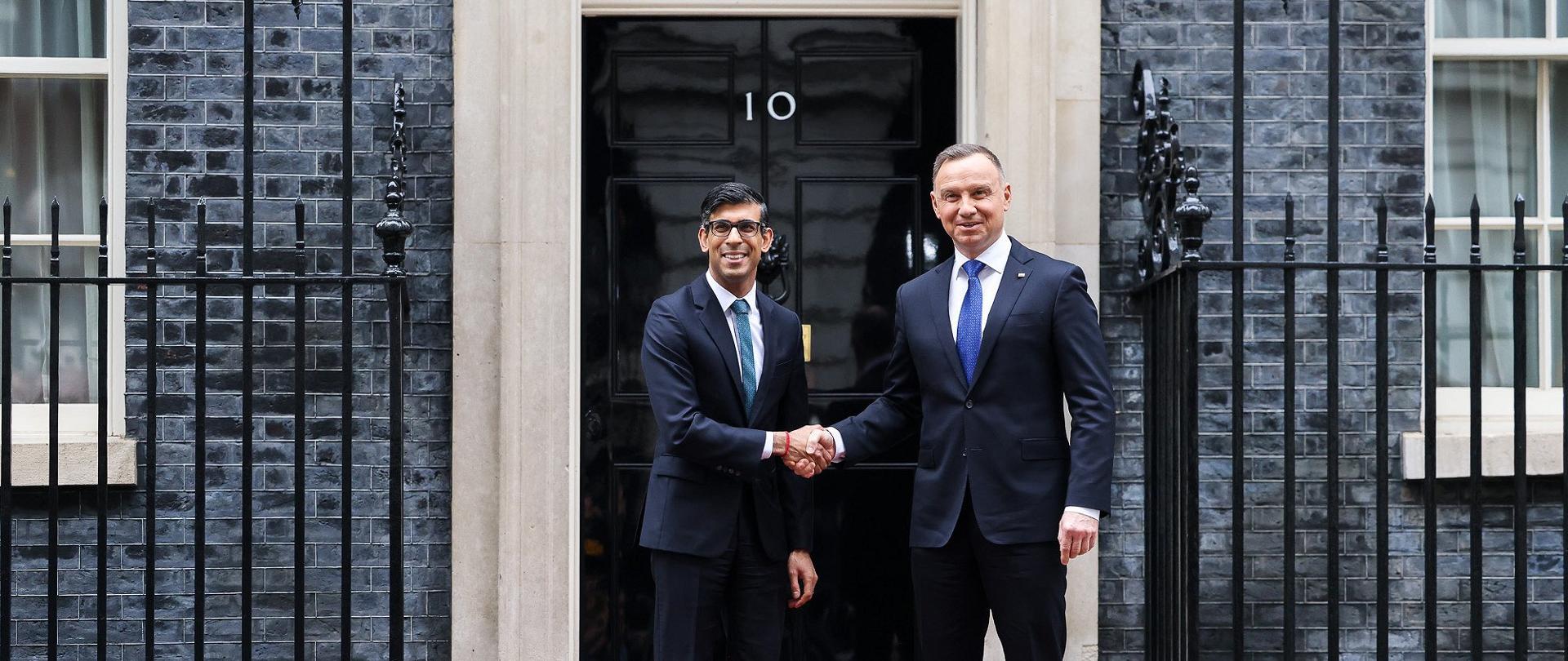 Spotkanie prezydenta Andrzeja Duda i premiera Rishiego Sunaka na 10 Downing Street w Londynie, 16.02.2023