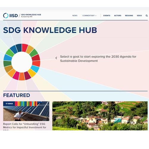 Strona internetowa SDG Knowledge Hub