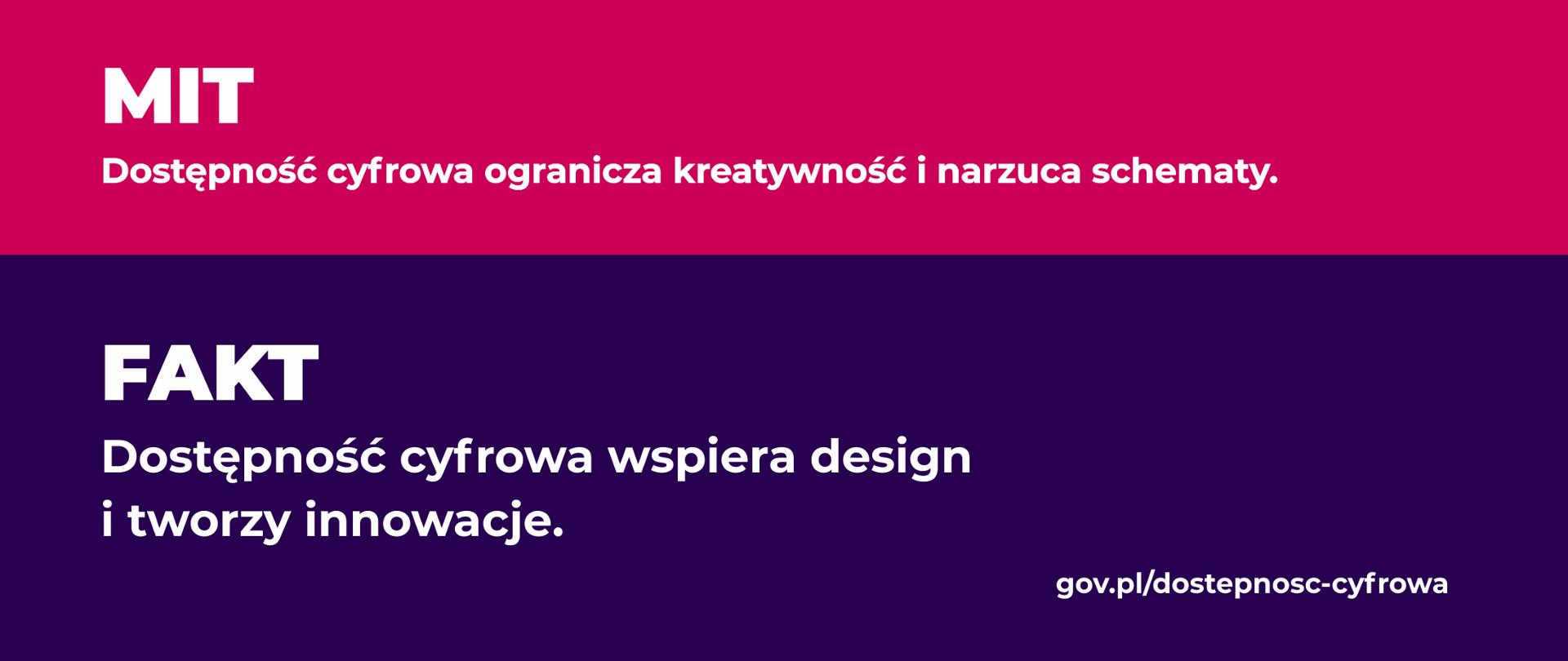 Mit - Dostępność cyfrowa ogranicza kreatywność i narzuca schematy. Fakt Dostępność cyfrowa wspiera design i tworzy innowacje.