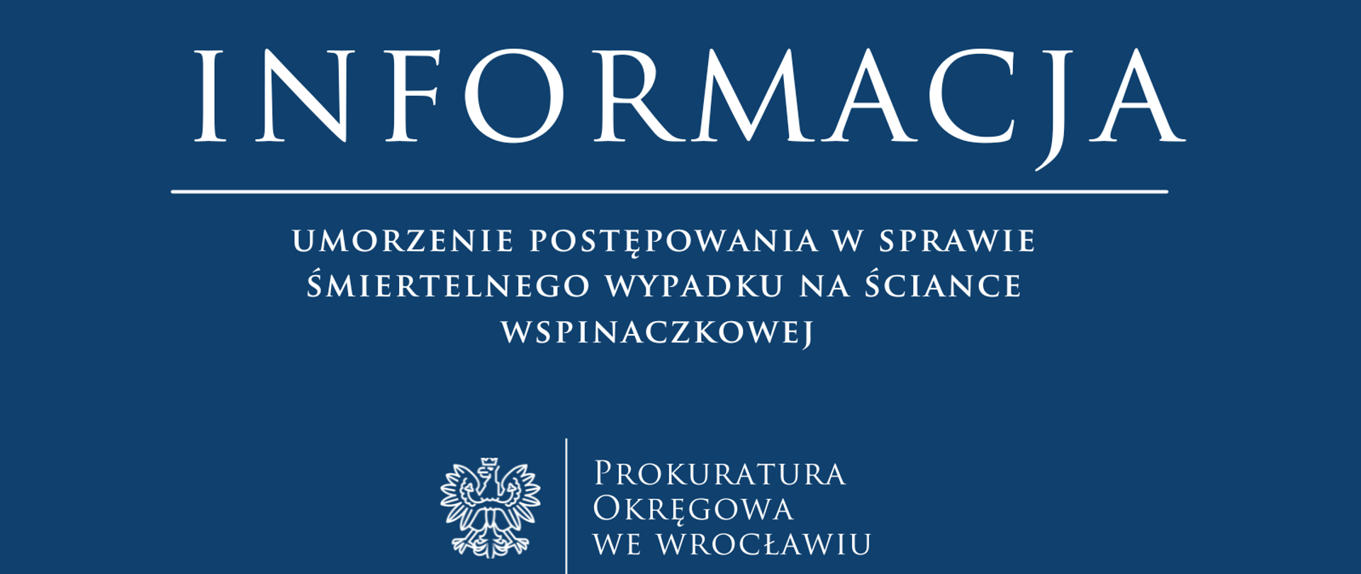 Umorzenie postępowania w sprawie śmiertelnego wypadku na ściance wspinaczkowej we Wrocławiu 