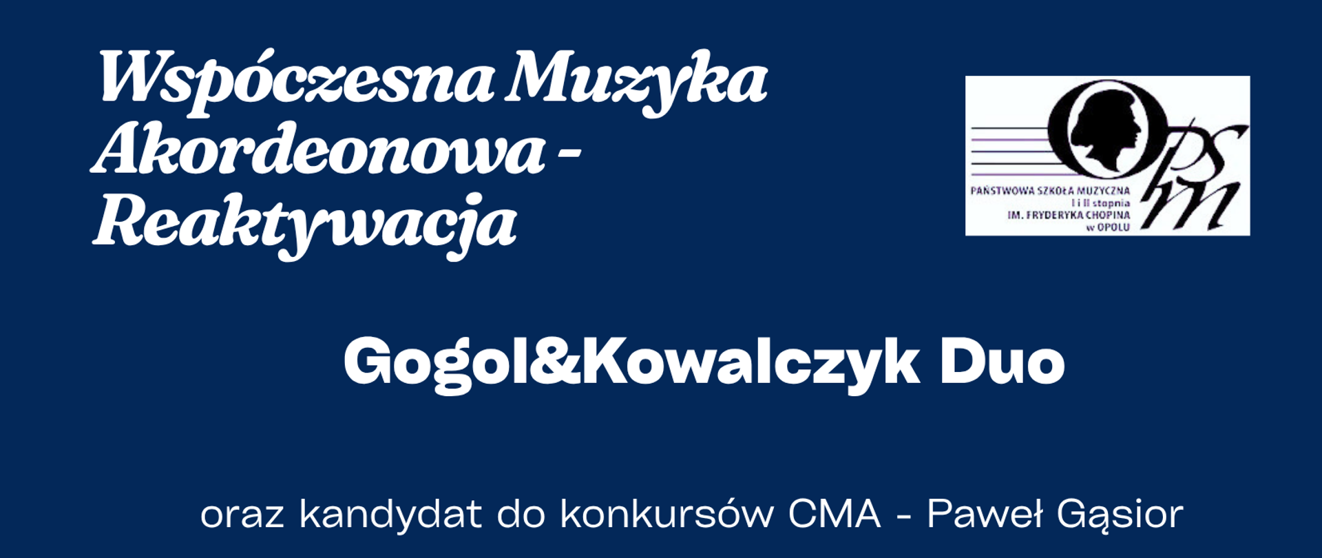 w centralnej części czarno-białe zdjęcie mężczyzny z akordeonem zwróconego w lewą stronę
