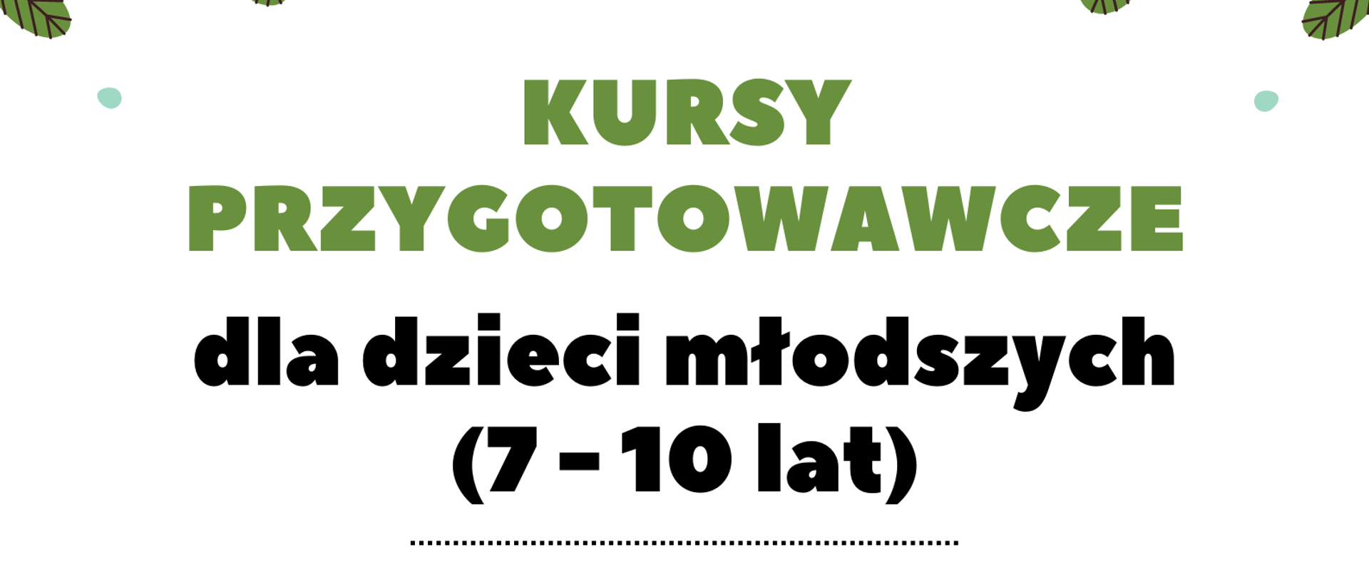 Na białym tle. Na górze strony trzy błękitne kontury chmur. Na ich tle czarne litery, że PSM I st. w Oławie zaprasza na. Poniżej po lewej i prawej stronie dwie gałązki z zielonymi listkami skierowane do środka strony. Następnie informacja, że kursy przygotowawcze dla dzieci młodszych (7 - 10 lat) odbędą się 16 maja 2023 r. w godzinach 17.30 - 18.30 w sali nr 9 szkoły. Na samym dole strony graficzne przedstawienie dzieci: po lewej stronie w pozycji siedzącej chłopiec w okularach czytający książkę, po prawej stronie w pozycji stojącej dziewczynka bawiąca się żółtą wstążką.
