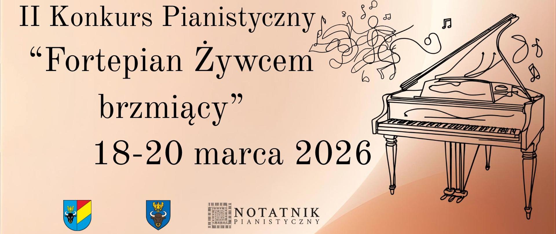 Plakat II Konkurs Pianistyczny “Fortepian_Żywcem_brzmiący”