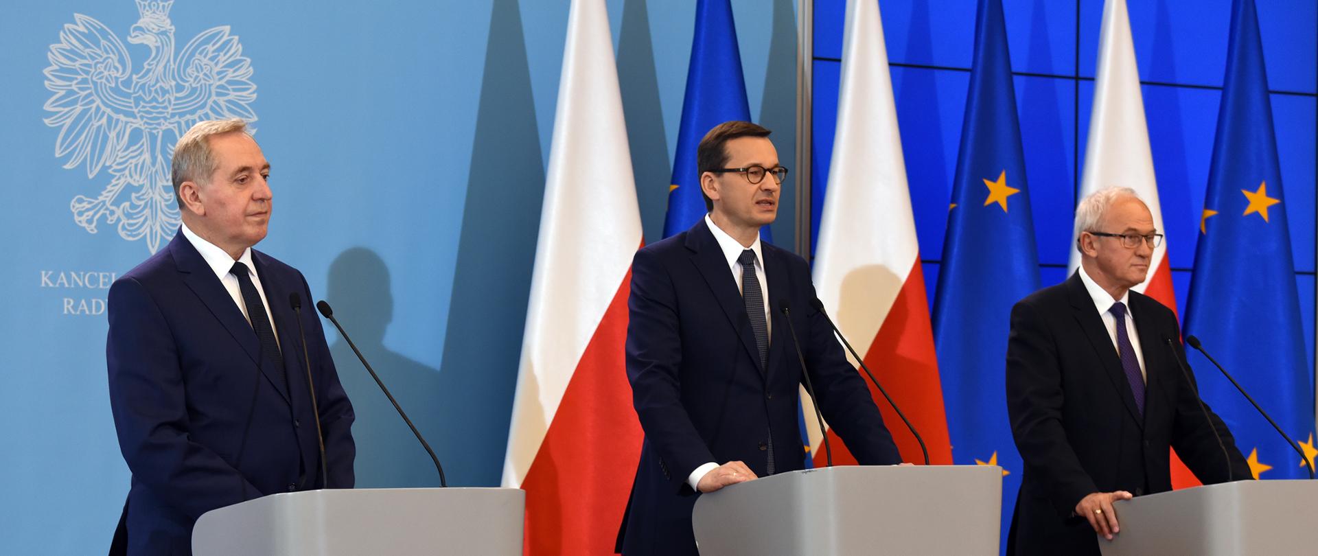 Konferencja z udziałem premiera Mateusza Morawieckiego, ministra Henryka Kowalczyka oraz ministra Krzysztofa Tchórzewskiego