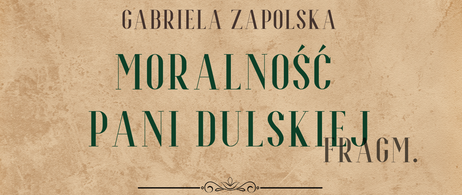 Tło w kolorze piaskowym z z ciemnobrązową przecierką. Na nim Tekst w kolorze zielonym (tytuł, data) oraz brązowym. Na górze afisza profil Karola Szymanowskiego potraktowany jako logo szkoły (w ornamentach).
