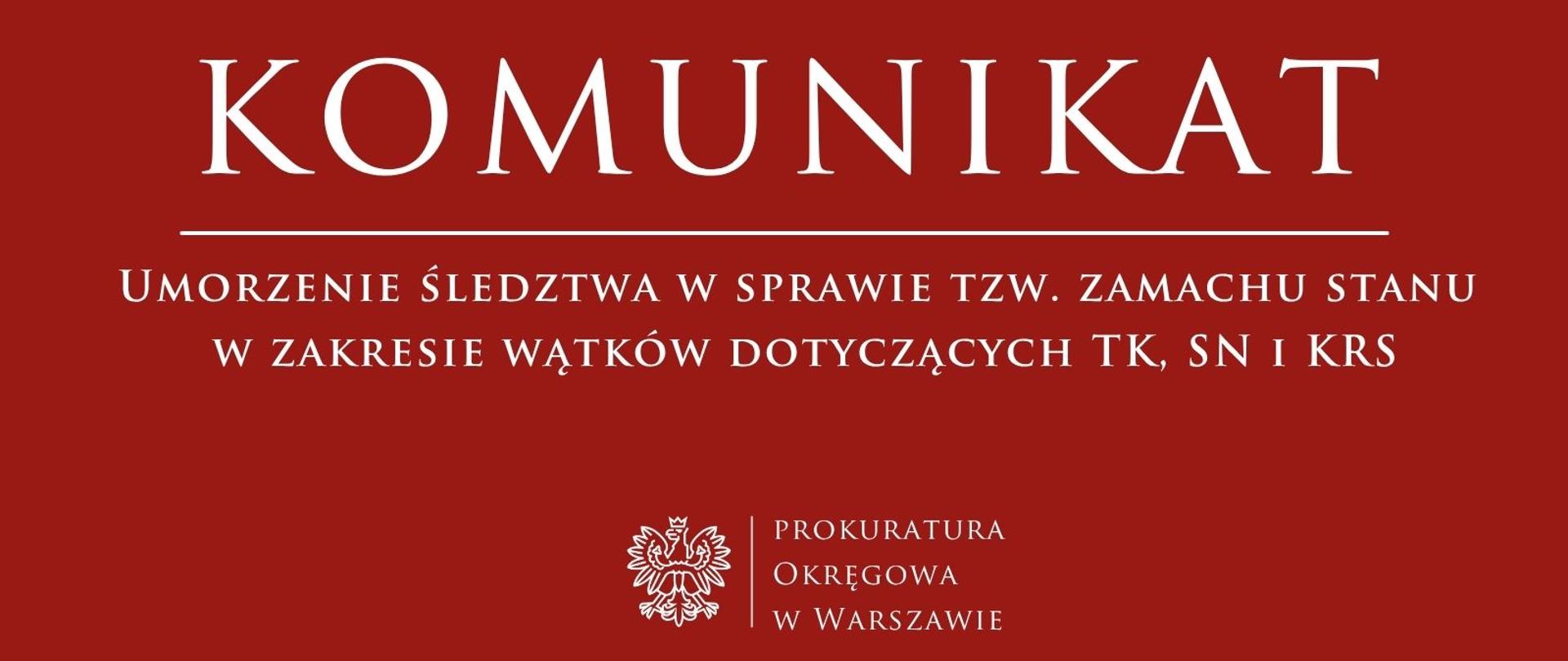 Komunikaty - Warszawa Okręg zamach stanu