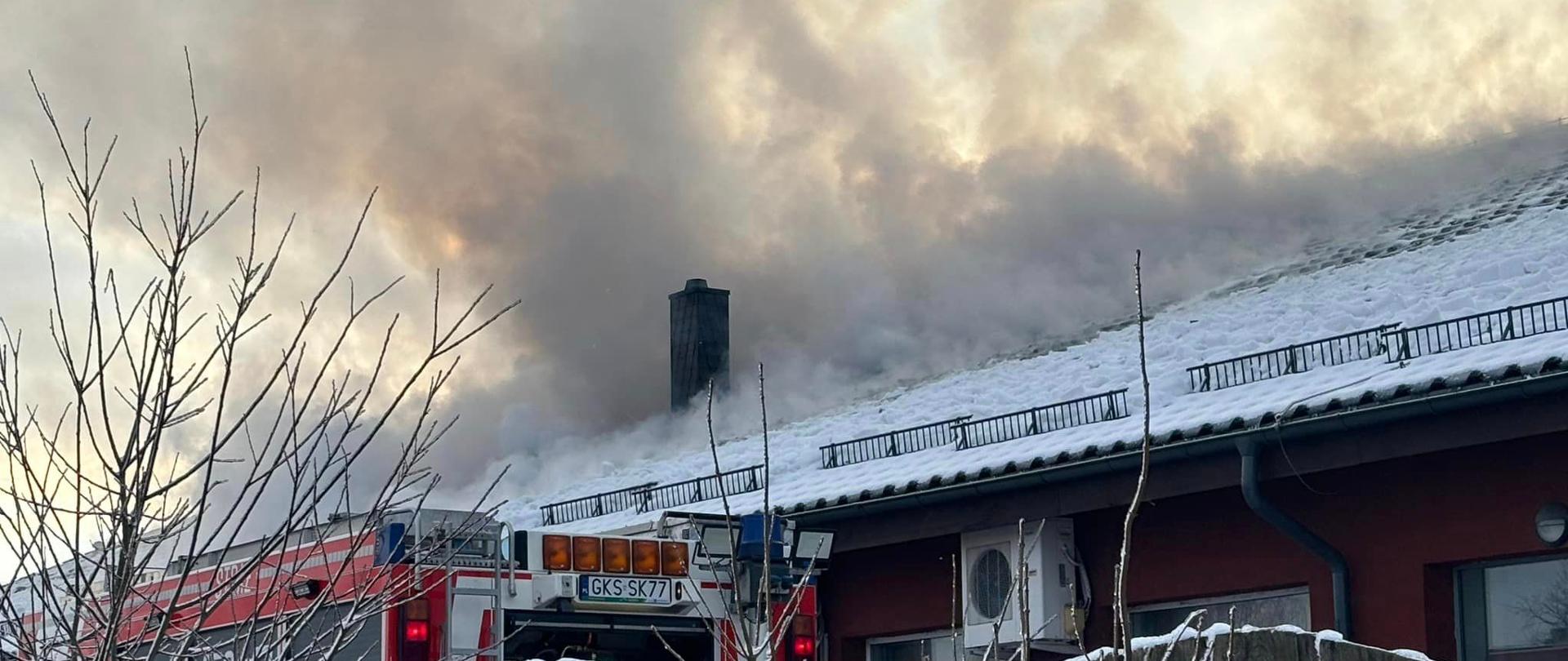 Pożar budynku handlowego w miejscowości Stara Kiszewa