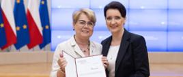 Jolanta Chełmińska oraz Marzena Okła-Drewnowicz - podczas powołania Pani Jolanty Chełmińskiej do zespołu do spraw samorządowych działań senioralnych działającego przy Pełnomocniku Rządu do spraw Polityki Senioralnej.
