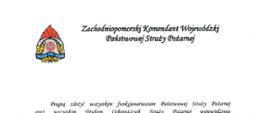 Życzenia Zachodniopomorskiego Komendanta Wojewódzkiego PSP z okazji Dnia Strażaka