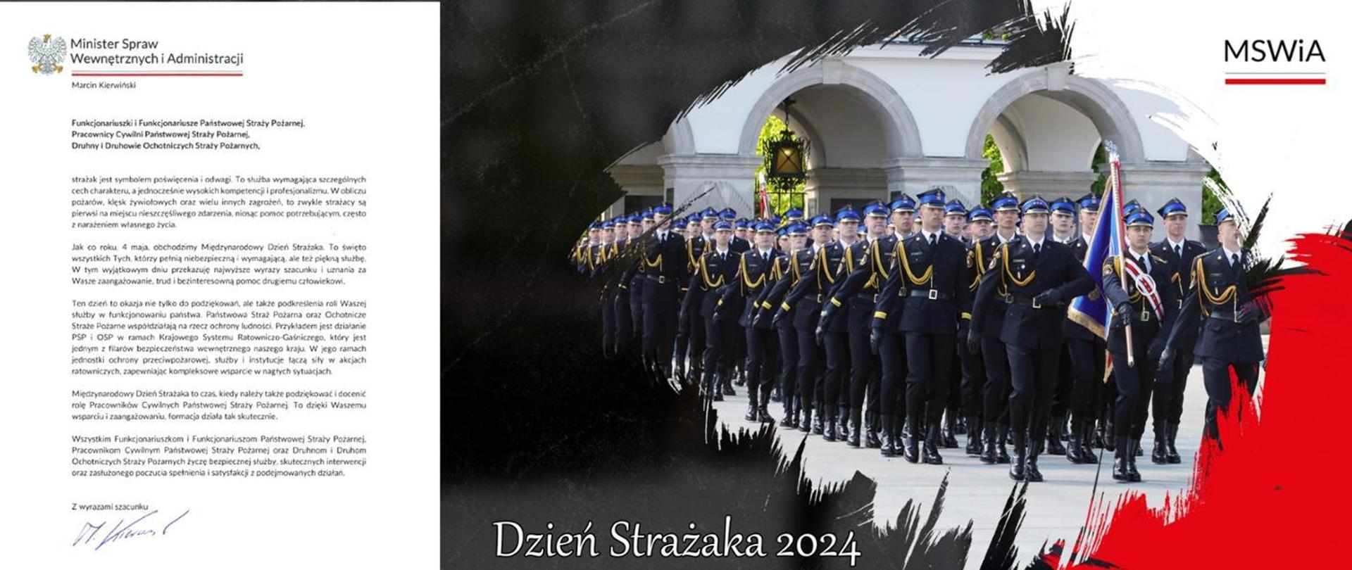 Życzenia Ministra Spraw Wewnętrznych i Administracji z okazji Dnia Strażaka 2024