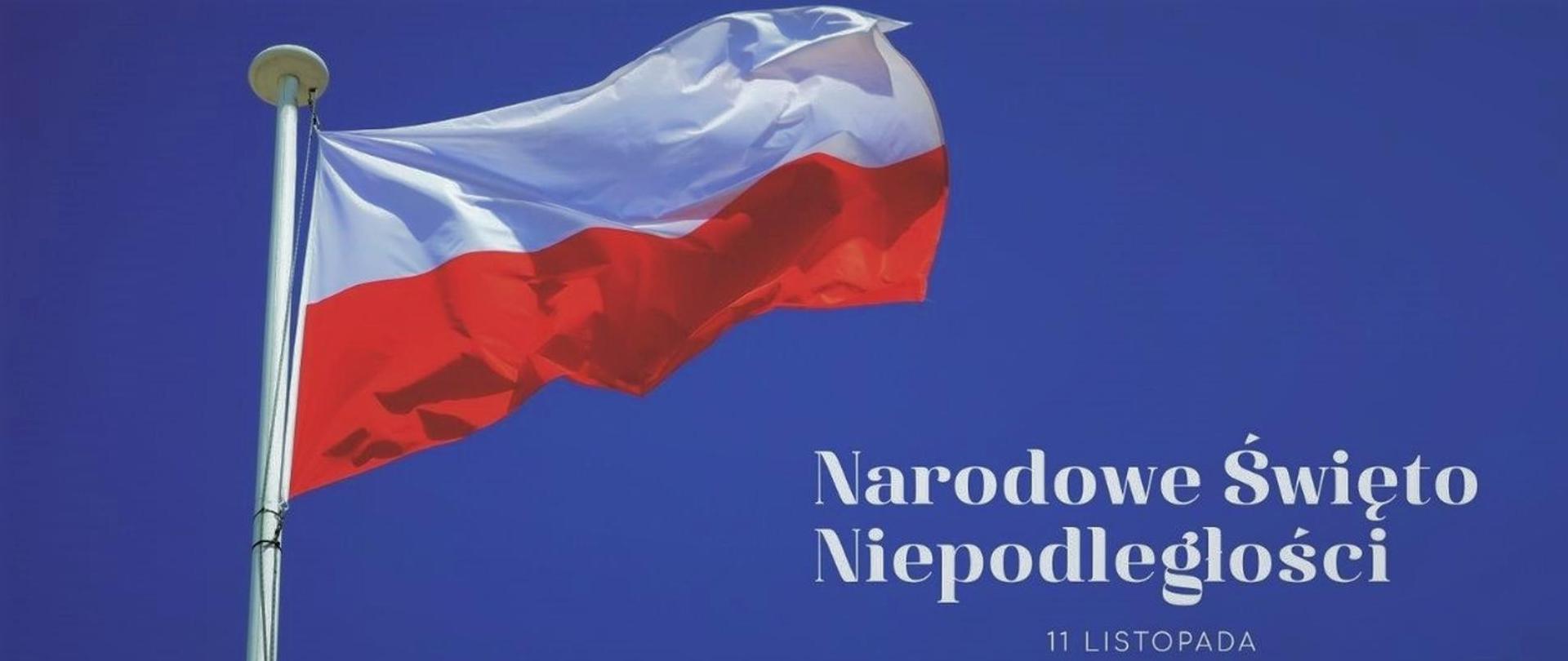 Fotografia przedstawiająca flagę narodową Polski